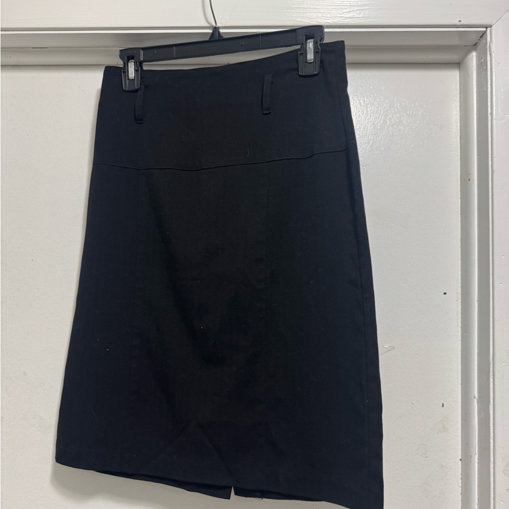 Wrapper Classic Black Pencil Skirt